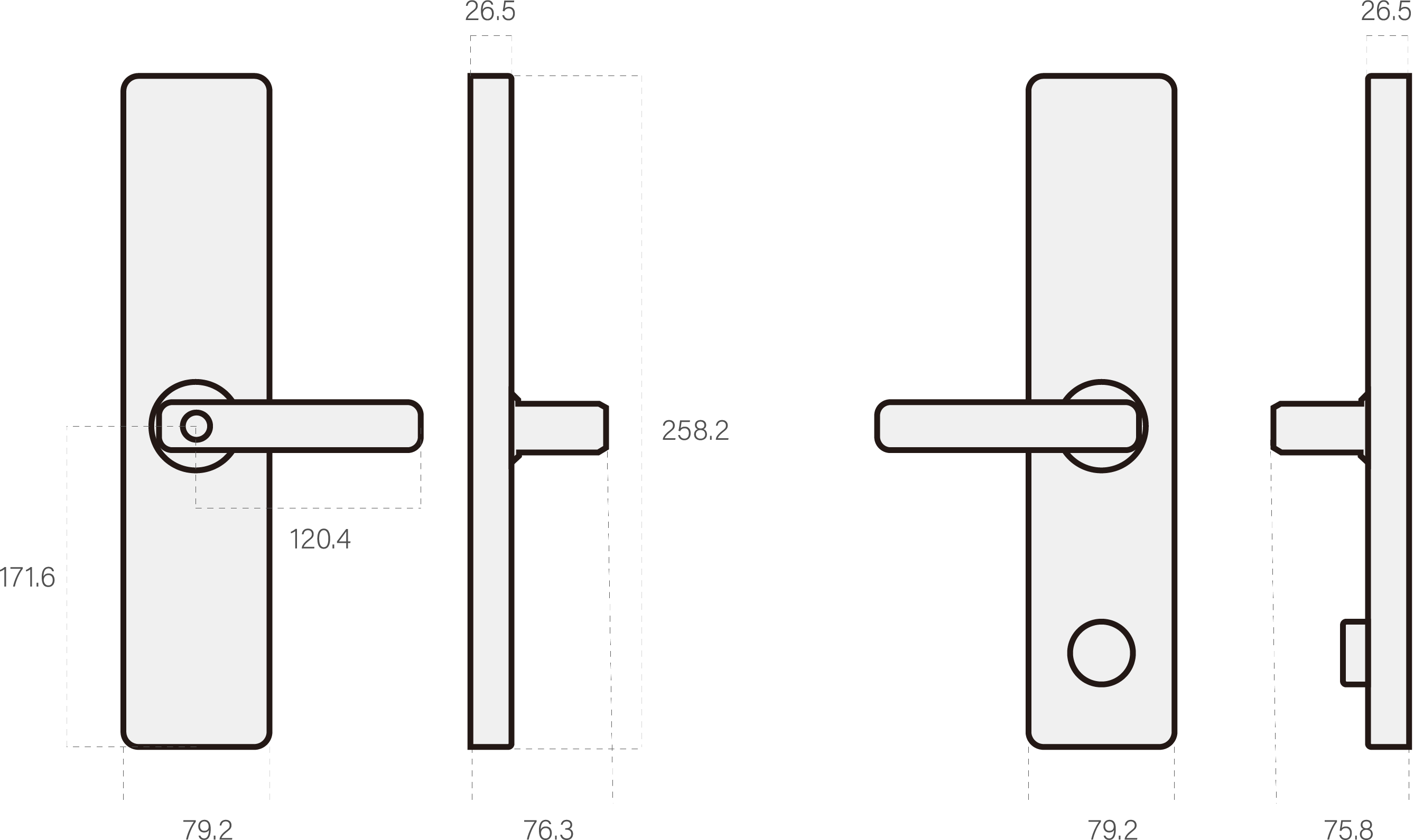 Diagrama de Entrada Keyless Digital Touchpad Smart Lever Lock