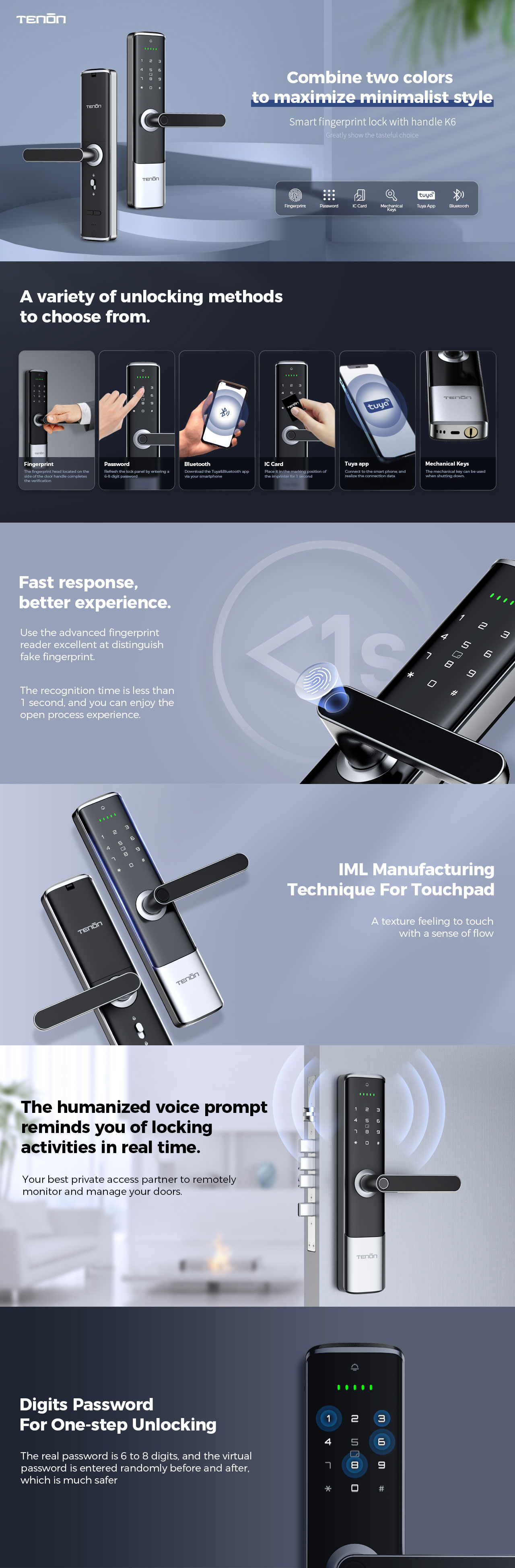Detalhes de Electronic Smartbell Minmalist Designs Smart Bluetooth Alavanca Lock