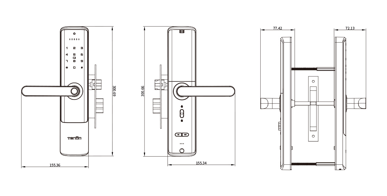 Diagrama de Electronic Smartbell Minmalist Designs Smart Bluetooth Alavanca Lock